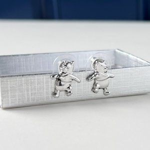 Vintage Disney Winnie the Pooh Silver Post Stud Earrings